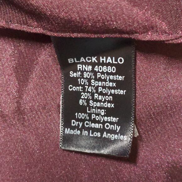 Black Halo Eve Dress Burgundy Halter Sleeveless Bow Velvet USA Gown 12 - Picture 11 of 14